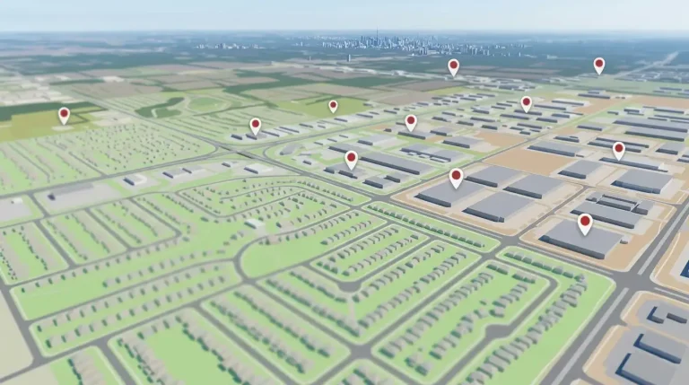 Overhead Doors Repair service area map covering 37 cities across the GTA and Southern Ontario including Toronto, Mississauga, Barrie, and Kitchener